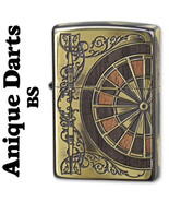 Antique Darts Double Sided Processing Gold Brass Oil Lighter Zippo MIB - £85.74 GBP