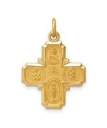 14k Polished and Satin Solid Small 4-Way Medal Pendant XR1785 - $1,029.71 CAD
