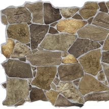 Dundee Deco Brown Faux Stone PVC 3D Wall Panel, 3.2 ft X 2.1 ft (98cm X 63cm), I - £7.30 GBP+