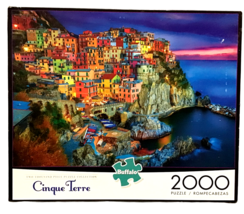 Buffalo 2000 Pc Jigsaw ITALY PUZZLE Cinque Terre Riviera 38&quot; X 26&quot; Poste... - £17.72 GBP