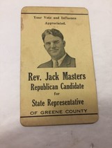 VTG Photo Card VOTE for Rev. Jack Masters Indiana REPRSENTATIVE Greene C... - £14.54 GBP