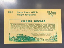 Vintage Champ Decals No. HR-2 Monon Route GARX Freight Reefer HO - $14.95