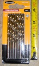7 Drill Bit Set 3/16&quot; in 118 degree Point Titanium Nitride High Speed St... - $529.07 MXN