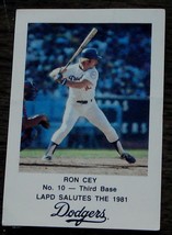 Ron Cey, Lapd Salutes The 1981 Dodgers Baseball Card, Good Condition - $2.96
