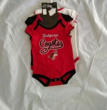 NHL Baby Girl&#39;s 3pc Coyotes Red Black White Creeper Bodysuit Set 3-6M - £17.68 GBP