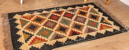 Wool Jute rug kilim rug stair runner rug Handmade wool jute rug Outdoor ... - $1,046.69 MXN+