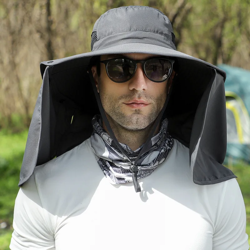 Men Women Big Curtain Neck Protection UPF50+ Sun Hat Summer Light Breathable - £17.06 GBP