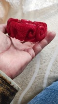 Unique vintage red bakelite seahorse bangle bracelet  - £194.48 GBP