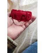 Unique vintage red bakelite seahorse bangle bracelet  - £195.35 GBP