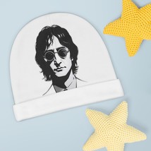 John Lennon Baby Beanie (AOP) | Double-Sided Printed | 100% Polyester | Infant H - £19.32 GBP