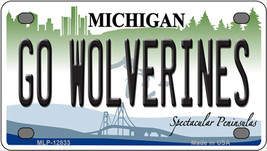 Go Wolverines Michigan Novelty Mini Metal License Plate Tag - $278.95 MXN