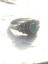 Vintage Sterling Silver Green Ring Size 6.75  women girls - £27.66 GBP