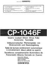 Onkyo CP-1046F Turntable Owners Manual - $22.24