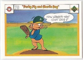N) 1990 Upper Deck Looney Tunes Comic Ball Card #79/82 Porky Pig and Cha... - $1.97