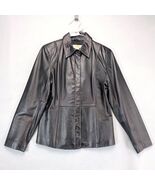Apostrophe Black Genuine Leather Jacket  Women&#39;s 4 Concealed Buttons Col... - $42.01 CAD