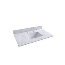 37inch bathroom vanity top stone carrara white new style tops with recta... - £294.29 GBP