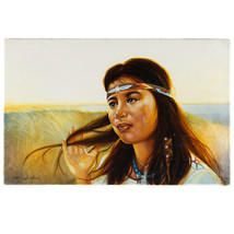 Untitled (Native Amer. Woman w/ Headband) By Anthony Sidoni 1986 Oil on Canvas - £5,438.29 GBP