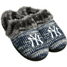 New York Yankees Women&#39;s NY Logo Slippers Peak Slide Slip On Shoes FOCO MLB - £29.39 GBP