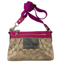 Coach mini purse Poppy Tan Pink Signature C Crossbody bag tan pink - £42.88 GBP