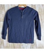 Tommy Bahama Shirt Boys M (7/8) Blue Thermal Henley Long Sleeves - $222.49 MXN