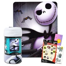 Nightmare Before Christmas Fleece Blanket Set - Bundle With Temporary Tattoos, M - £30.85 GBP