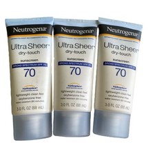 (3) Neutrogena Sunscreen Ultra Sheer SPF 70 Dry Touch Lotion 3 OZ Each E... - $24.99