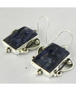 925 Sterling Silver Sodalite Handmade Earrings Xmas Gift Women ES-1198 - £32.88 GBP