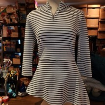 White House Black Market Womens size XS Asymmetrical-Peplum Stripe Bodice blouse - £11.48 GBP