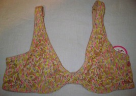 Flirtitude Bralette Spacedye Lace Size Medium Underwire Nude W Pink Blue... - $12.59