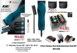 Wahl KM5 Ultimate Duty Blue Clipper KIT&amp;10,30 Blade&amp;Attachment Guide Comb Set - $389.99