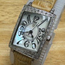 Lancaster Swiss Quartz Watch 0260 Women Silver Genuine Diamonds MOP New Battery - $132.99