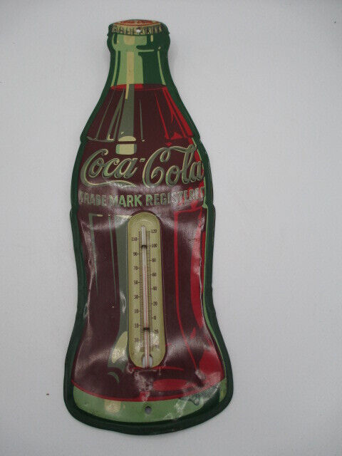 Coca-Cola 1955 Bottle Thermometer 17" Flat Fahrenheit Only Working - £43.52 GBP