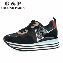 Leather Insole Women Sneakers Mixed Color Casual Fashionable Shoes Black Suede A - £46.28 GBP