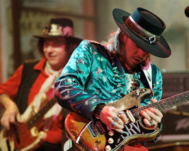 Stevie Ray Vaughan playing guitar wearing stetson 1988 16x20 Canvas Giclee - £55.12 GBP