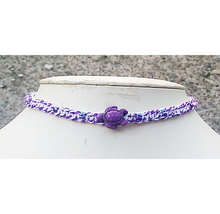 SALE Purple Turtle Hemp Anklet  Choker   handmade jewelry   - $8.99