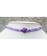 SALE Purple Turtle Hemp Anklet  Choker   handmade jewelry   - £7.04 GBP