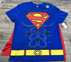 Superman Tshirt Men&#39;s Size XL Removable Cape, Glow In The Dark Ink - £9.49 GBP