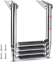 Heavy Duty Boat Telescopic 4 Step Ladder ,Stainless Steel Swim Platf - $191.67 CAD