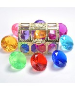 Diving Gem Pool Toy 6 Big Colorful Diamonds Set With Treasure Pirate Box... - £10.21 GBP