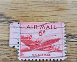 US Stamp Air Mail 6c Used Wave Cancel - $0.94