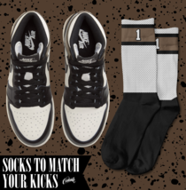STRIPES Socks for Air J1 1 Dark Mocha Brown Black White Sail Chocolate - £16.53 GBP