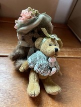 Lot of Small Brown Boyd’s w Green Hat & Pink Flower Tan Bearington Jointed Teddy - $13.09