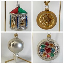 West Germany Vintage Glass Ornament Circus Carousel Indent Teardrop Lot ... - $50.00