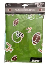 Football Theme Tablecloths Table Cover Green 54&quot; x 108&quot; Disposable - £8.69 GBP