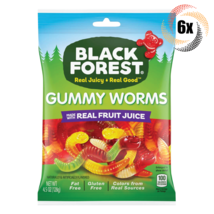 6x Bags Black Forest Gummy Worms Candy | Real Fruit Juice &amp; Fat Free | 4... - £16.84 GBP