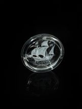 Lalique Santa Maria Crystal Ashtray  Measures 6.75" Diameter image 3