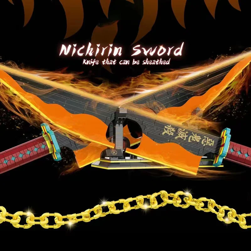 1478PCS Katana Tengen Demon Slayer Samurai Sword Building Block Nichirin Knife - £55.56 GBP