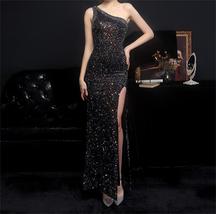 Sequin Slimming Evening Dress - £50.62 GBP