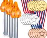 18 Pieces Olympics Party Decorations 15 Pieces Gold Silver Bronze Plasti... - $29.99