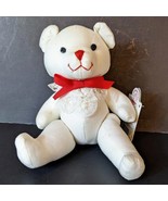 Applause Plush Teddy Bear Battenburg Lace Bear 1993 White - $15.84